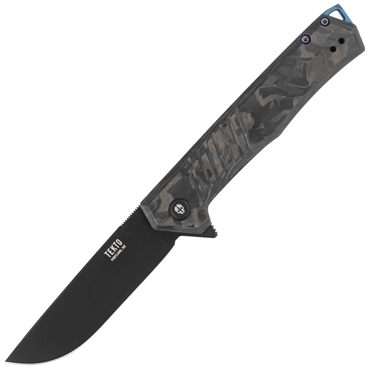 Nóż składany Tekto F1 Alpha Black/Blue Forged Carbon Fiber, Black D2 (F1R_CCBK_D2BK1_A2)