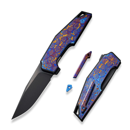 Nóż składany WE Knife OAO (One And Only) Black Titanium/Timascus, Black Stonewashed Bevels/Black Brushed CPM 20CV by Tashi Bharucha (WE23001-4)