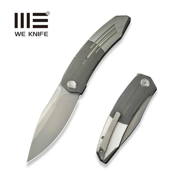 Nóż składany WE Knife Sine Wave Gray/Satin Titanium, Stonewashed M390 (WE23069B-2)