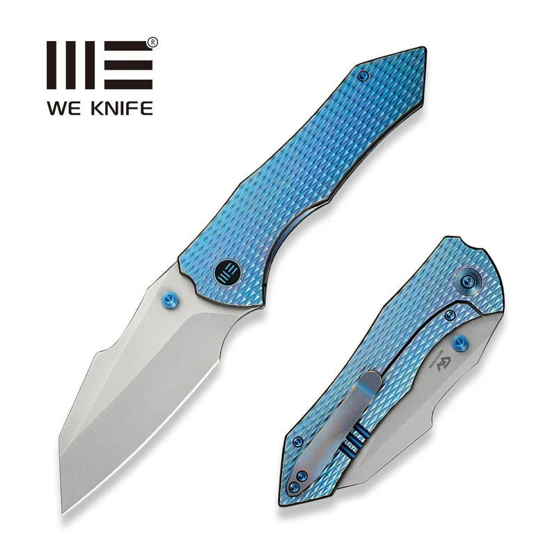 Nóż składany WeKnife High-Fin XL Blue/Purple Titanium, Stonewashed CPM 20CV by Gavko Knives (WE24010-2)