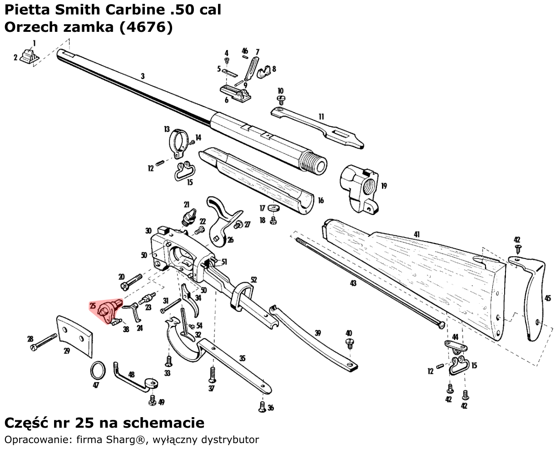 Orzech zamka Pietta Smith Carbine .50 cal (4676)