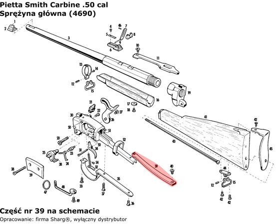 Sprężyna główna Pietta Smith Carbine .50 cal (4690)