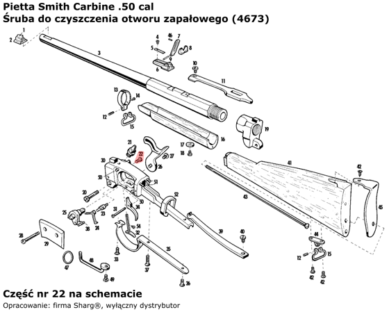 Śruba do czyszczenia otworu zapałowego Pietta Smith Carbine .50 cal (4673)