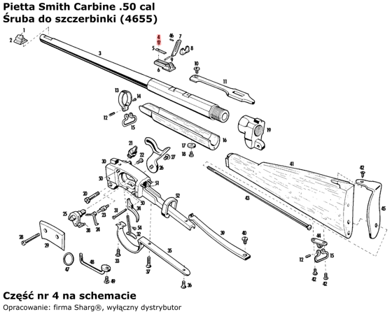 Śruba do szczerbinki Pietta Smith Carbine .50 cal (4655)