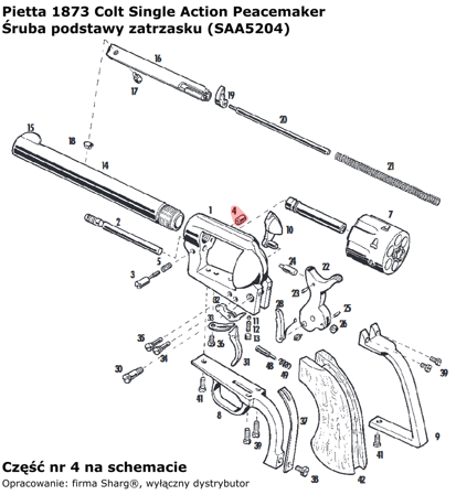 Śruba podstawy zatrzasku Pietta 1873 SA Peacemaker (SAA5204)