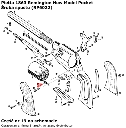 Śruba spustu Pietta 1863 Remington Pocket (RP6022)